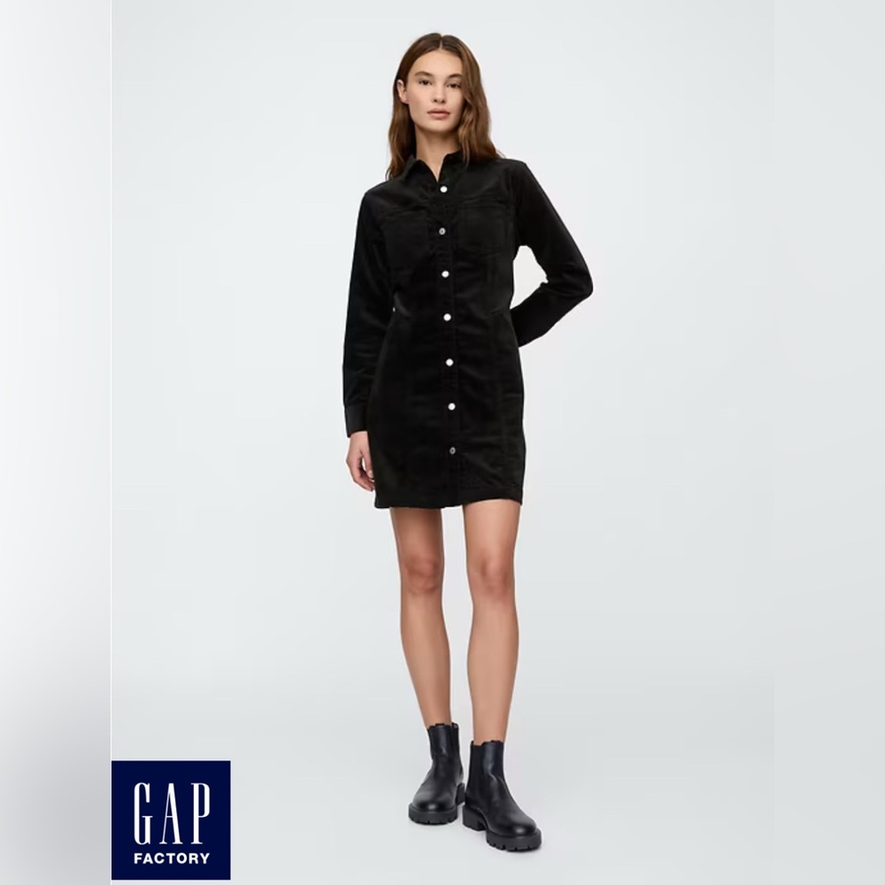 GAP Elegant Black Long Sleeve Dress
